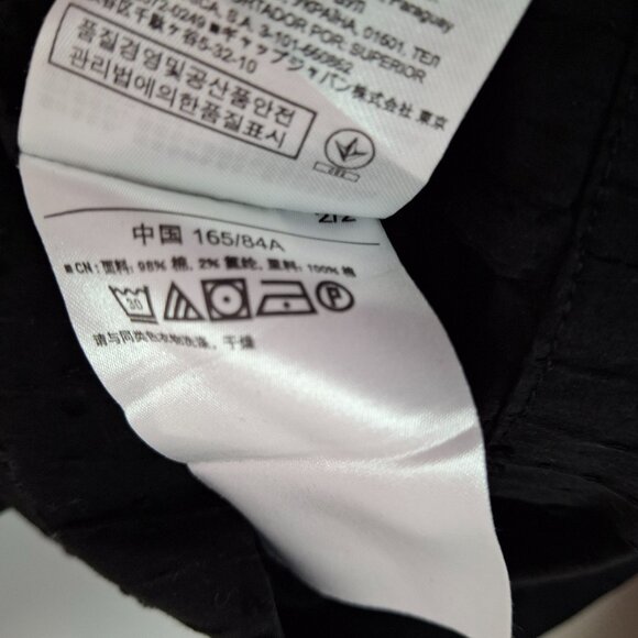 Vintage GAP Shift True Black Smocked Eyelet Cotton Dress, Lined Size S, Pockets - Picture 8 of 10